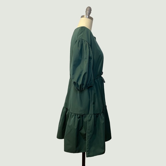Amanda Uprichard - Dark Green Smock Dress - NWT - Picture 2 of 5